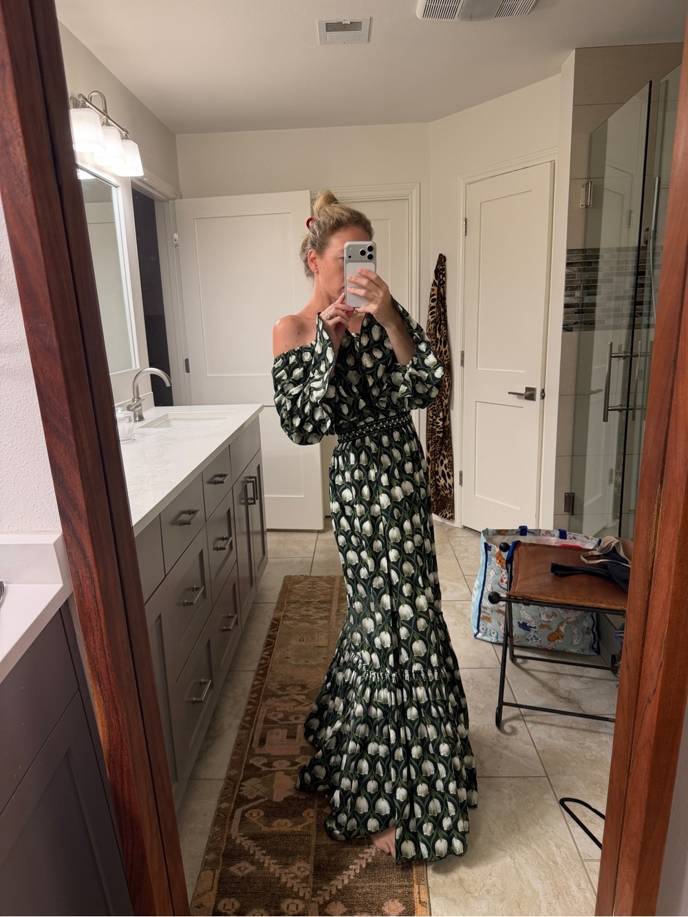 AGUA BY AGUA BENDITA Almendra ruffled floral-print cotton maxi dress